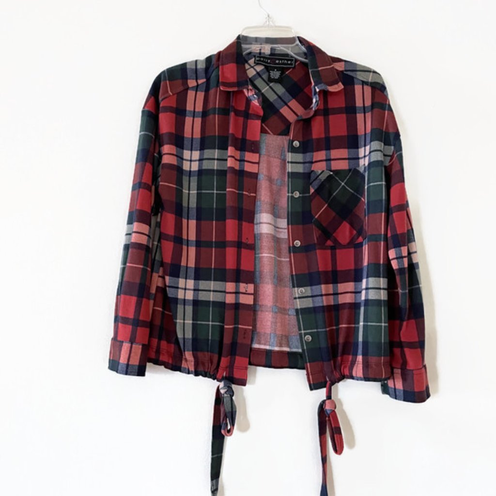 Plaid Soft Blouse, Button Down Shirt